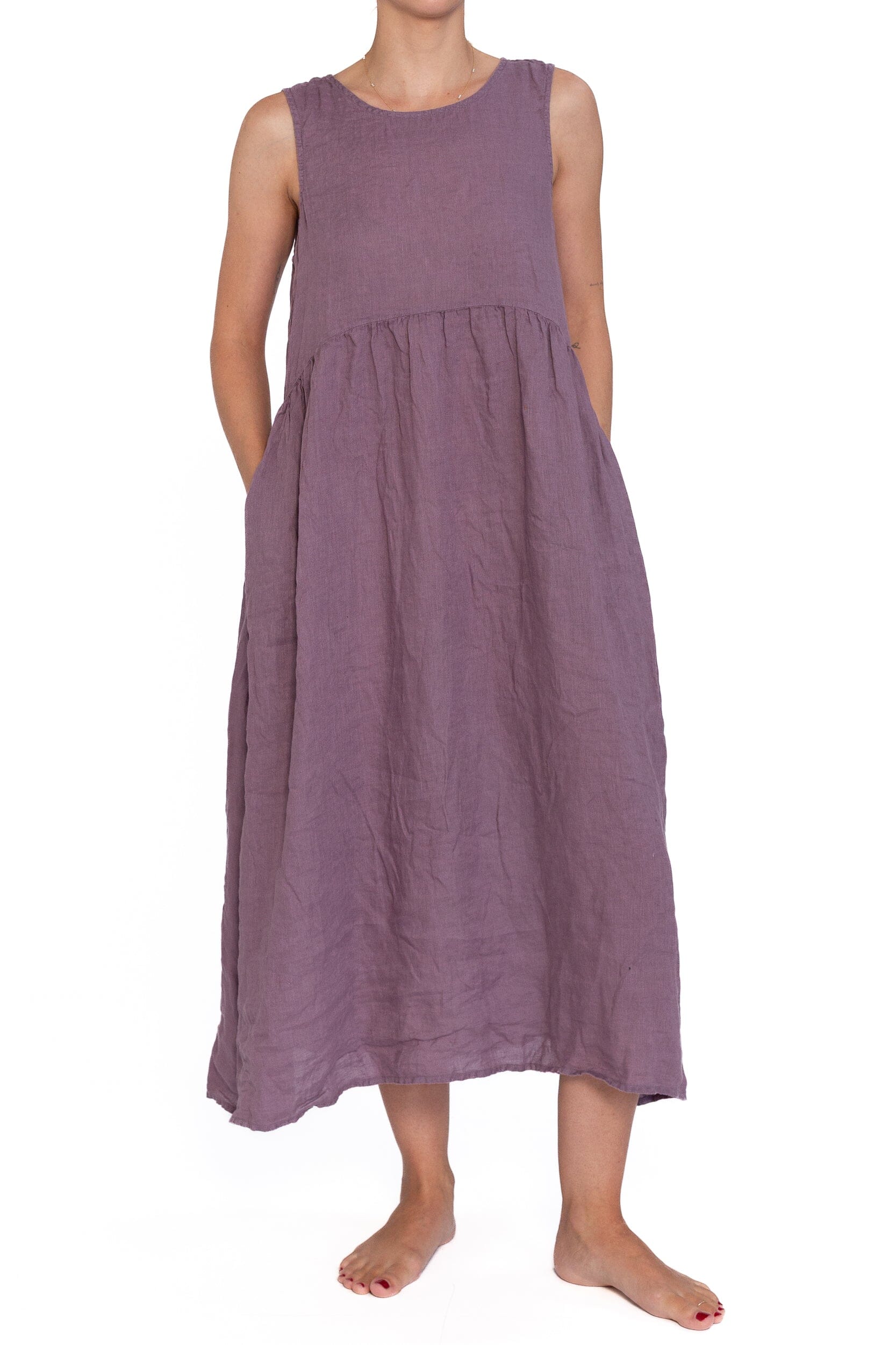 Adele - Linen S50 - Linen Dresses CP Shades puce