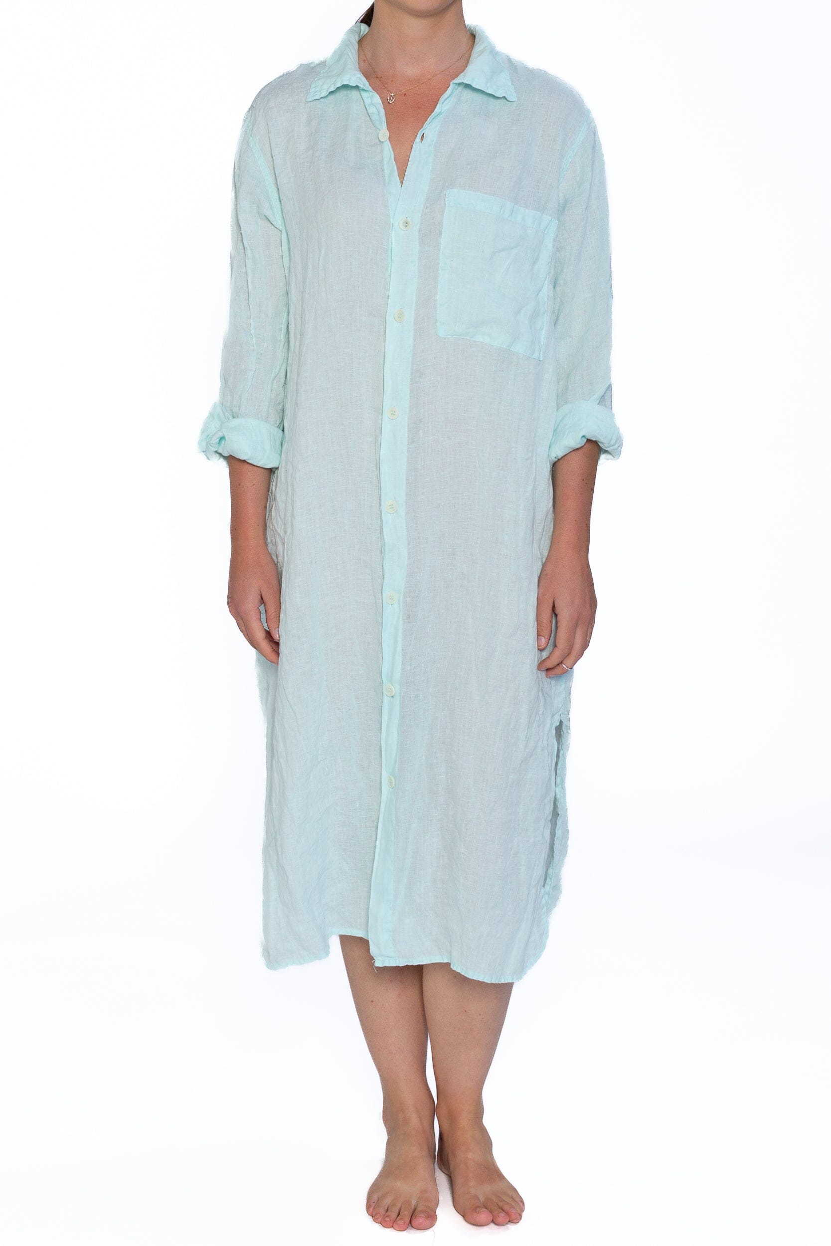 Elle - Linen S50 - Linen Dresses CP Shades aqua