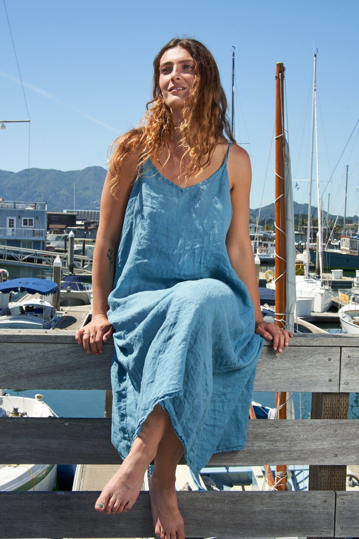 Fairie - Linen S50 - Linen Dresses CP Shades lagoon