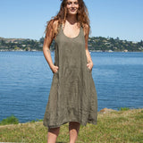 Freida - Linen S50 - Linen Dresses CP Shades oliveto