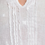 Regina Cap Sleeve - Embroidered Linen S10 - White Linen Tops CP Shades 