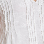 Regina Cap Sleeve - Embroidered Linen S10 - White Linen Tops CP Shades 