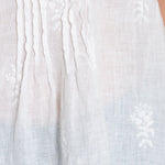 Regina Cap Sleeve - Embroidered Linen S10 - White Linen Tops CP Shades 