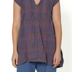 Regina Cap Sleeve - Yarn Dye Linen S91 - Yarn Dyed Linen Sale CP Shades puce 5253