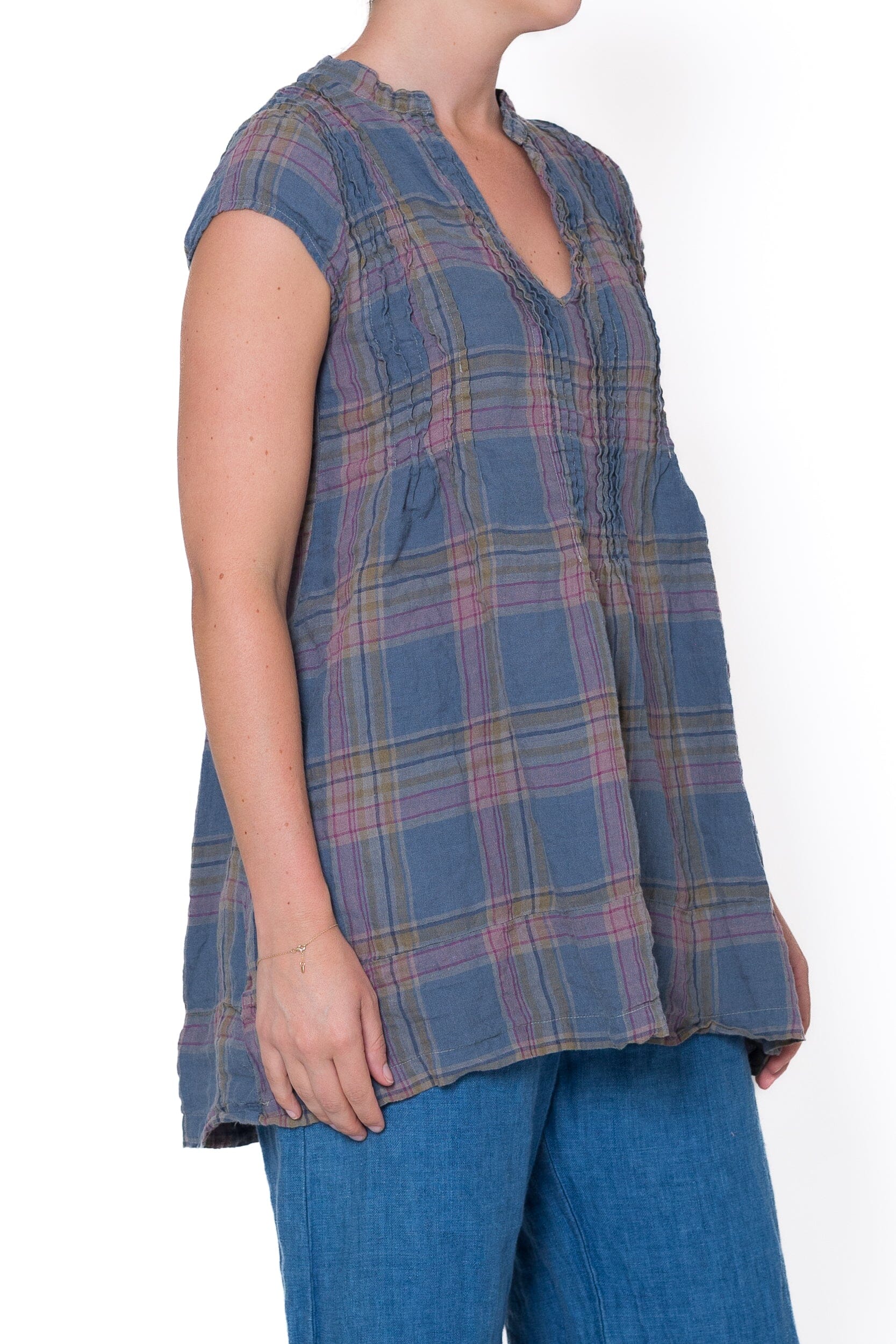 Regina Cap Sleeve - Yarn Dye Linen S91 - Yarn Dyed Linen Sale CP Shades 