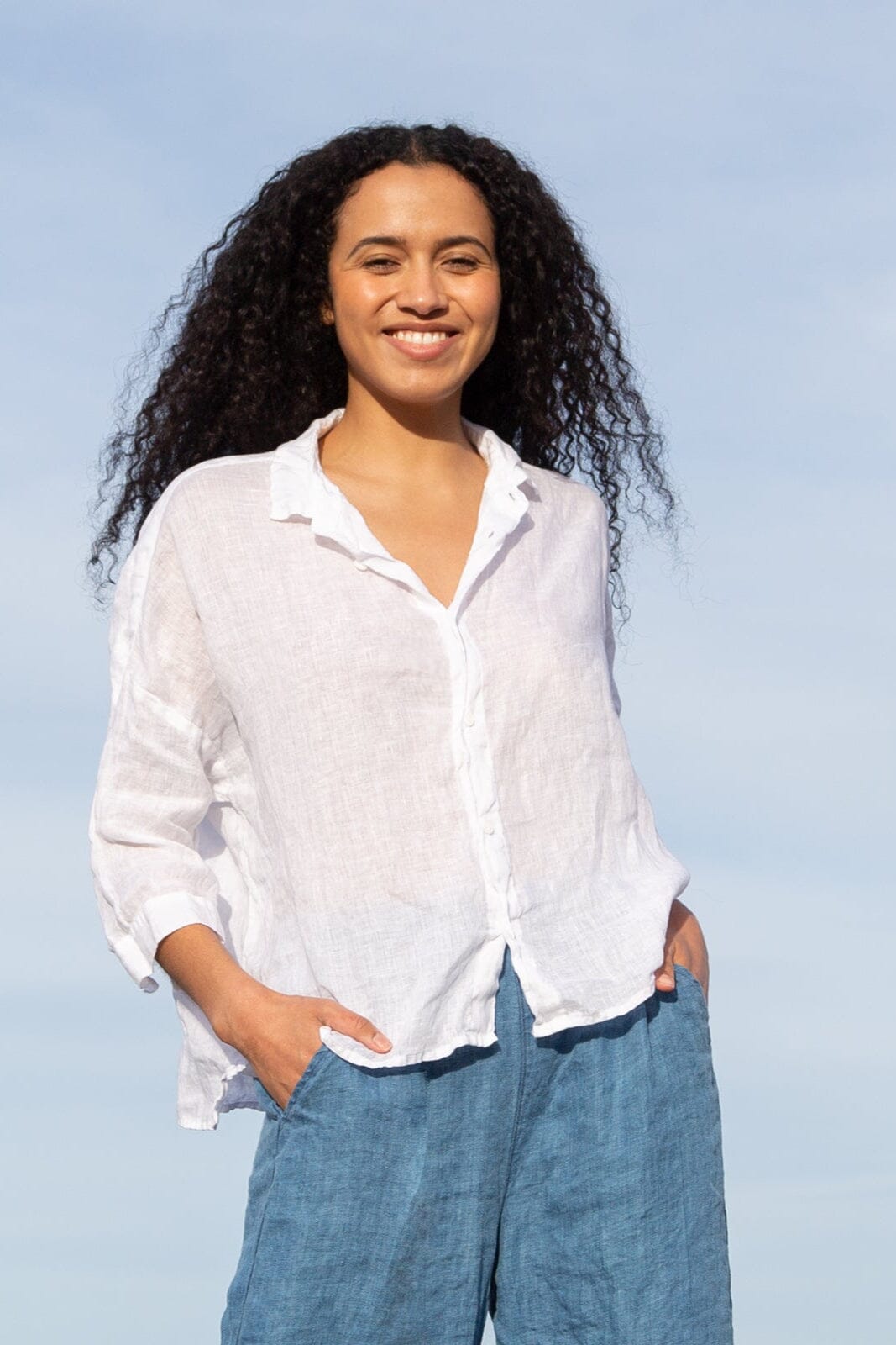 Rooney - Linen S10 - White Linen Tops CP Shades white