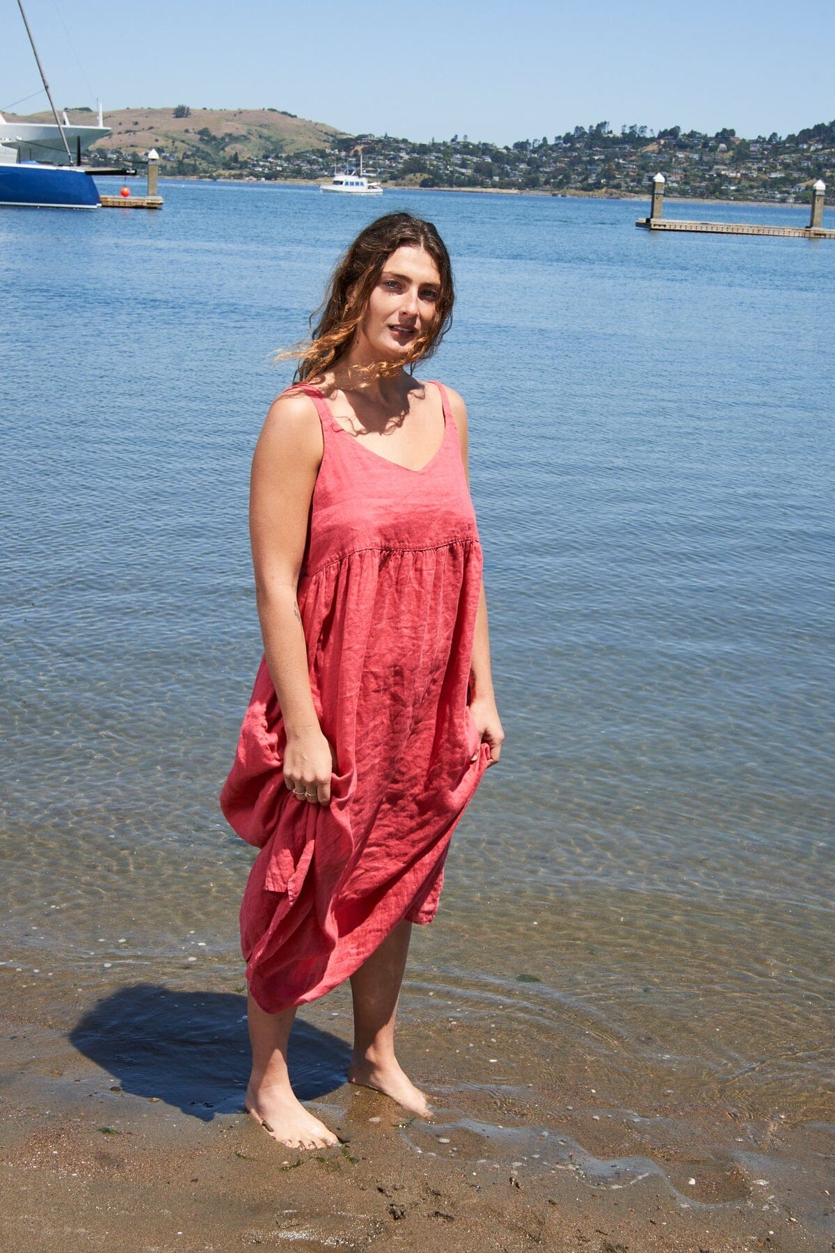 Violette - Linen S50 - Linen Dresses CP Shades redwood